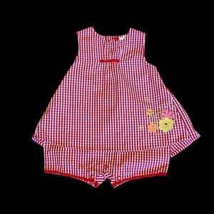 Carter's Red Gingham Skirt Romper